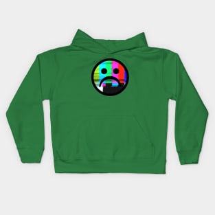 Sad Glitch Face Kids Hoodie